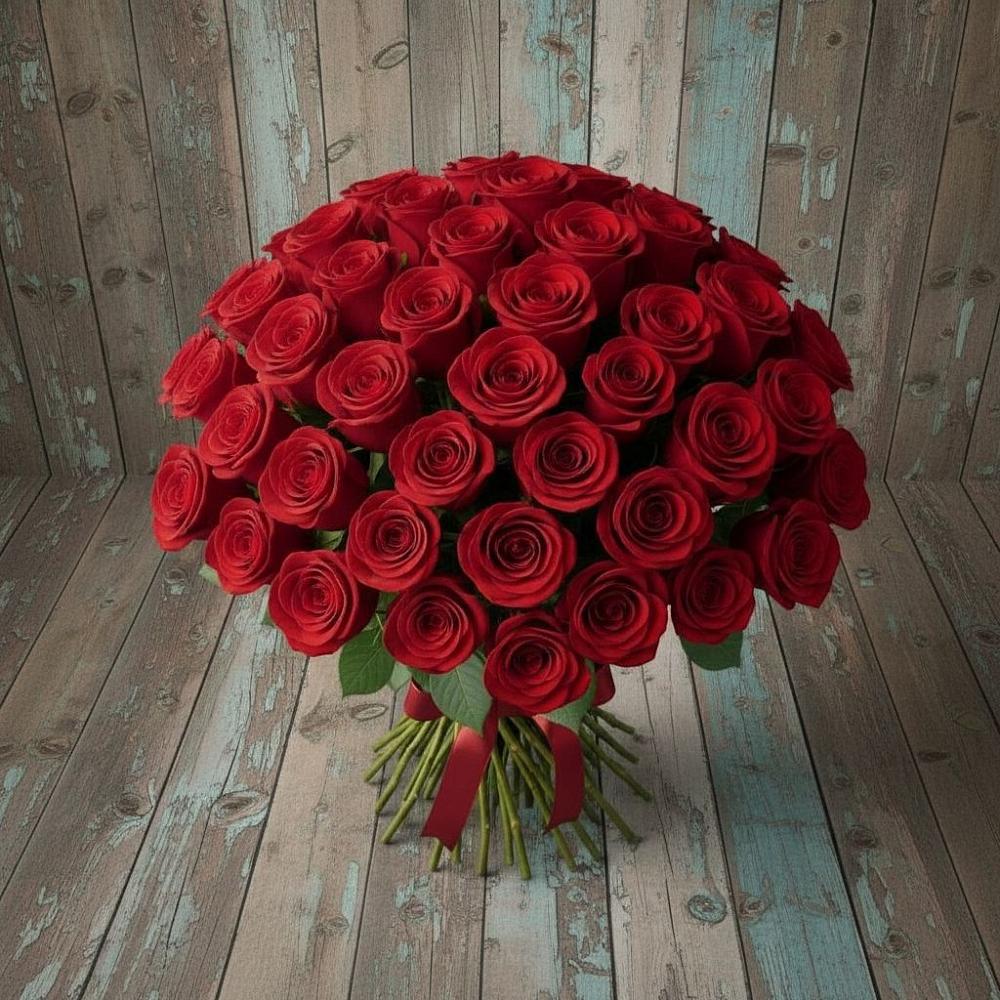 Букет 55 Красных роз Фридом в Козловке