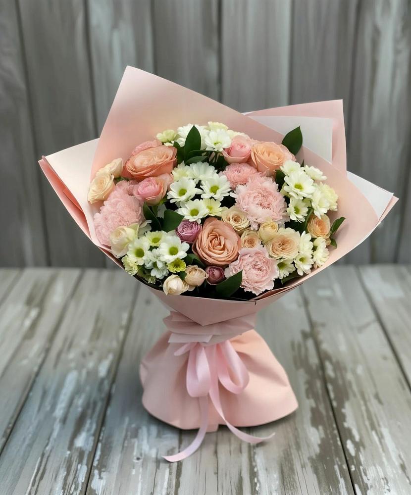 Букет цветов из: Гвоздики, Розы и Хризантемы в Козловке