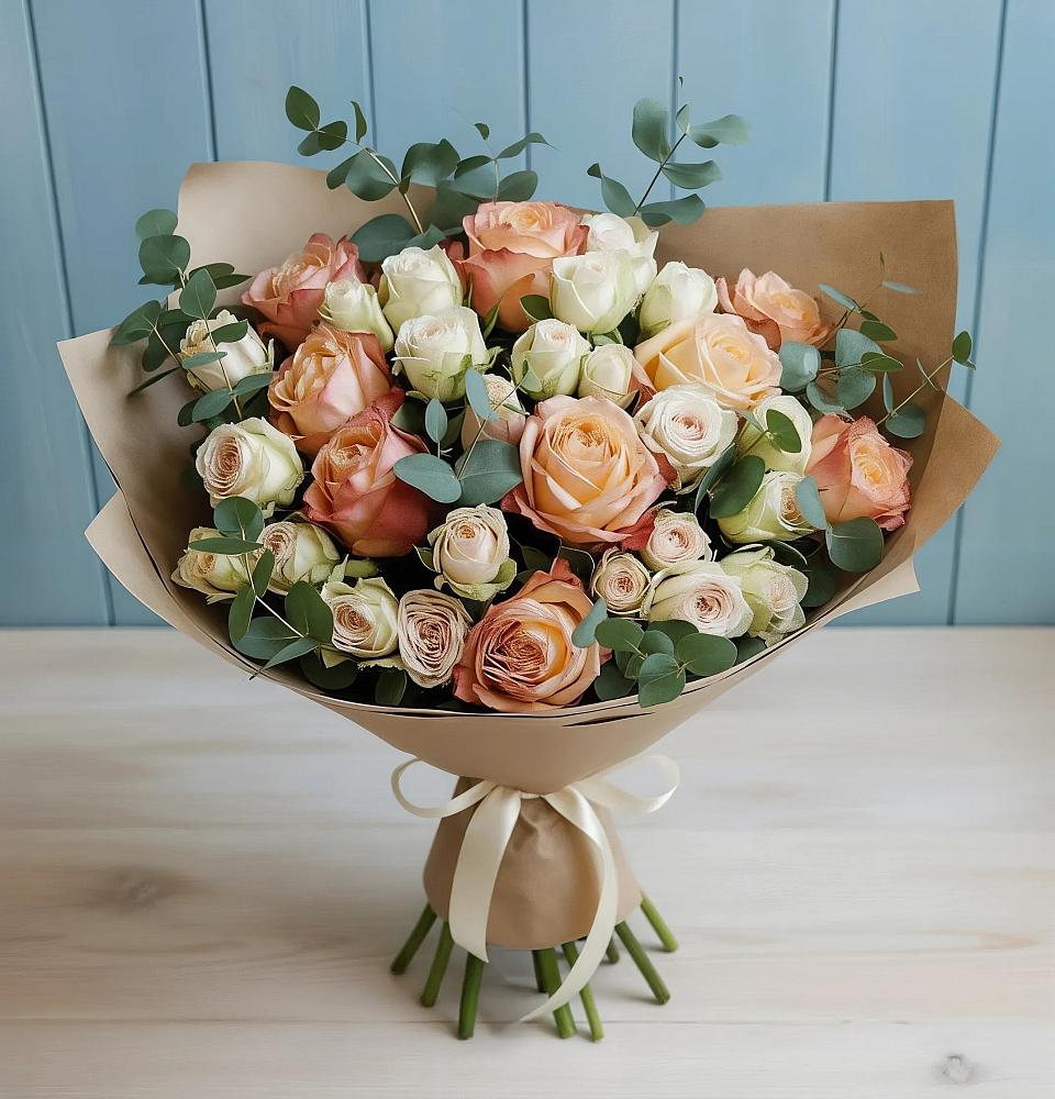 Букет цветов из: Альстромерии и Розы в Козловке