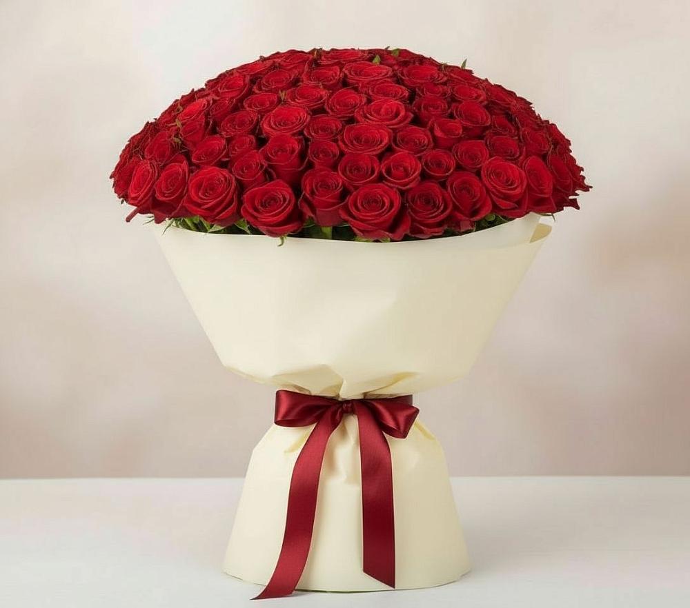 Букет 101 Красная роза Милано в Козловке