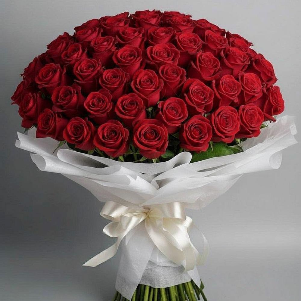 Букет 101 Красная роза Блэк Мэджик в Козловке