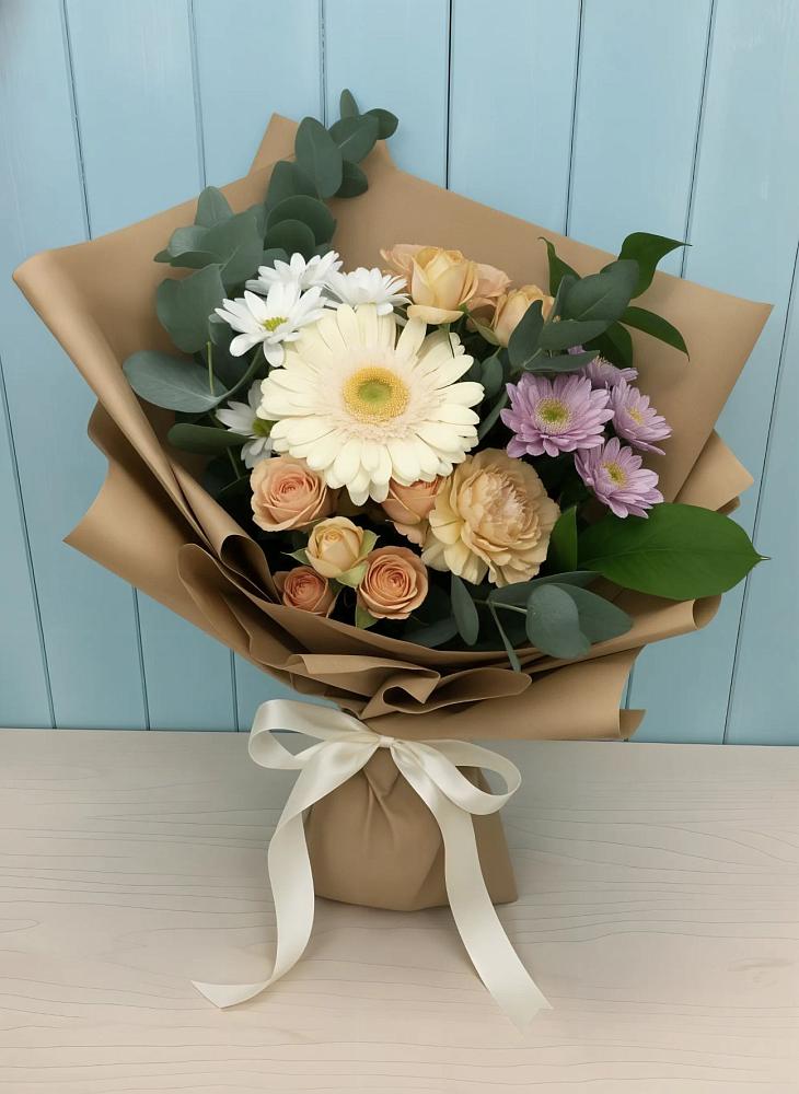 Букет цветов из: Герберы и Хризантемы в Козловке