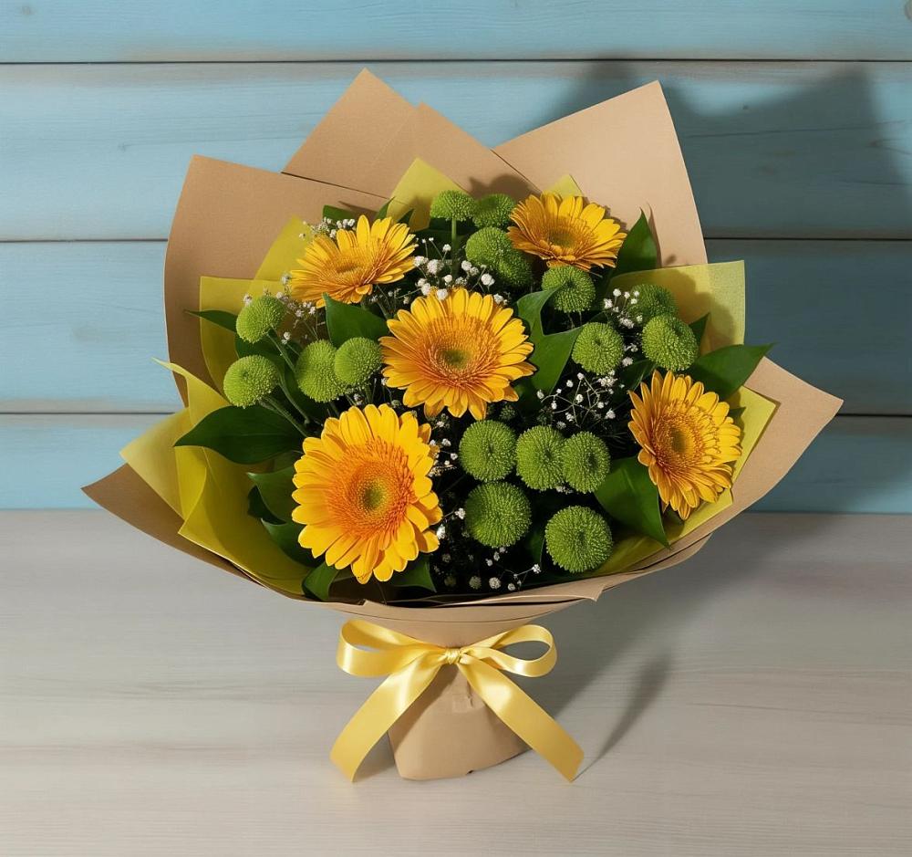 Букет цветов из: Герберы и Хризантемы в Козловке