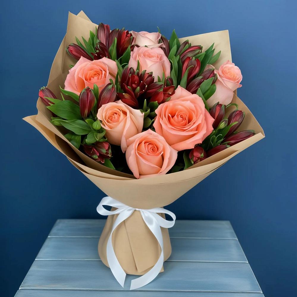 Букет цветов из: Розы и Альстромерии в Козловке