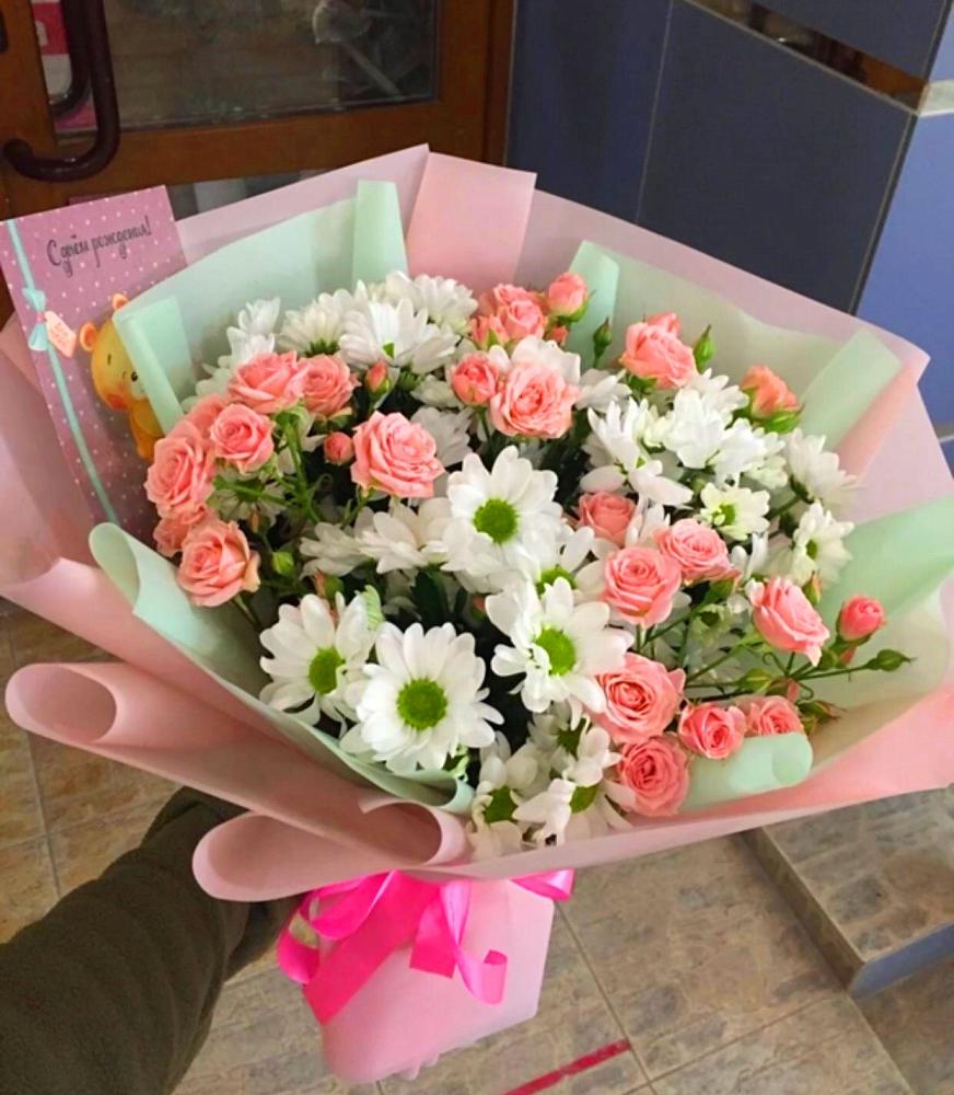 Букет цветов из: Розы и Хризантемы в Козловке