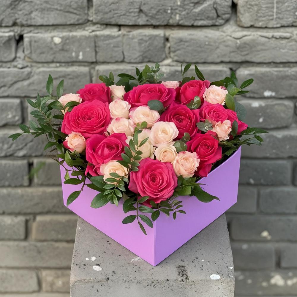 Цветочная композиция из Розы в коробке в Козловке