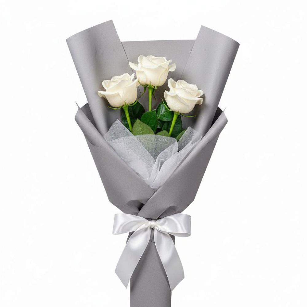 Букет 3 белые розы в Козловке