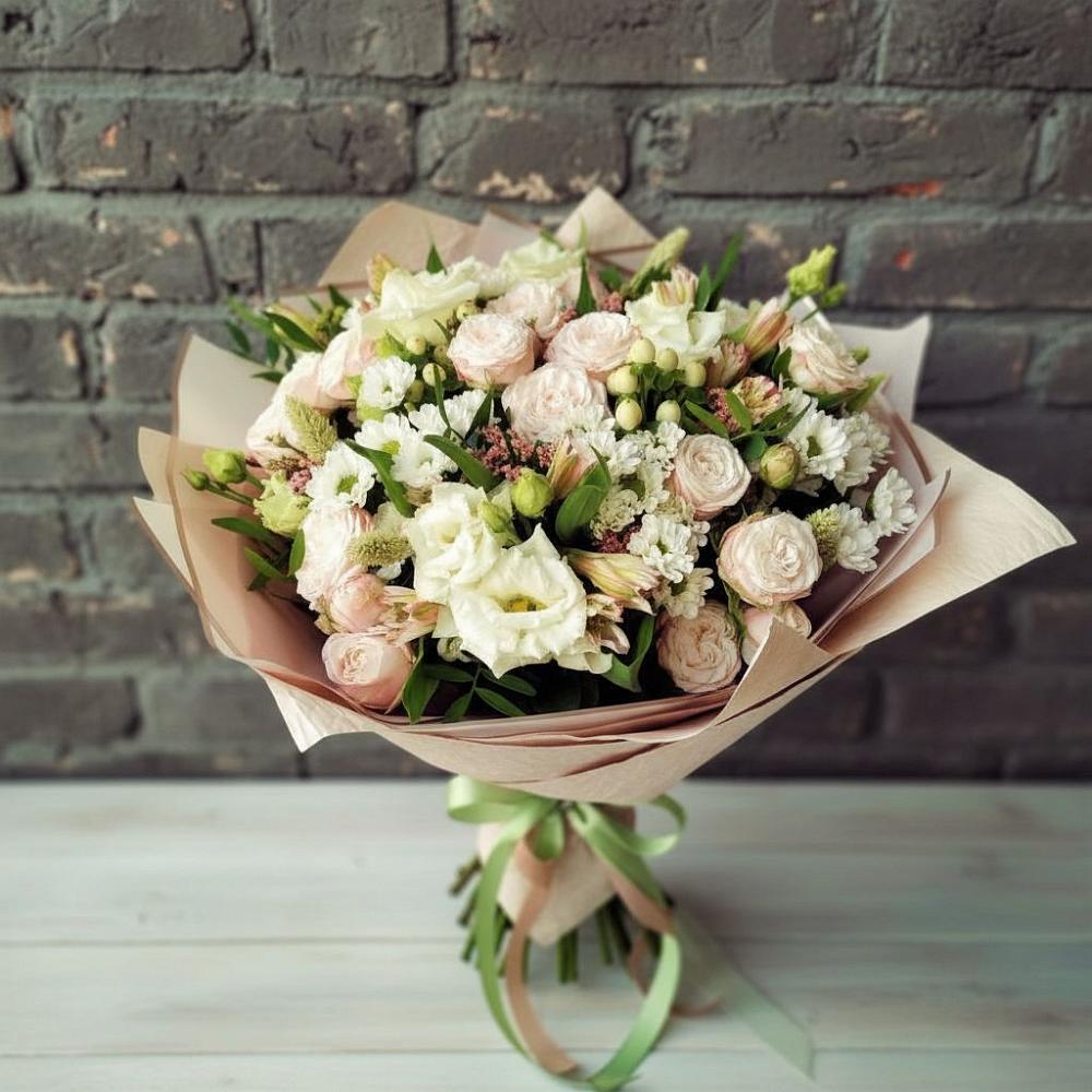 Букет цветов из: Альстромерии, Розы и Хризантемы в Козловке