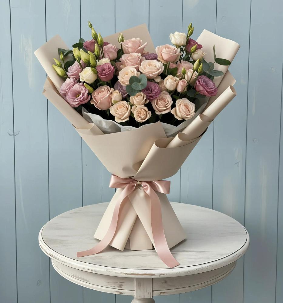 Букет цветов из: Розы и Лизиантусы в Козловке