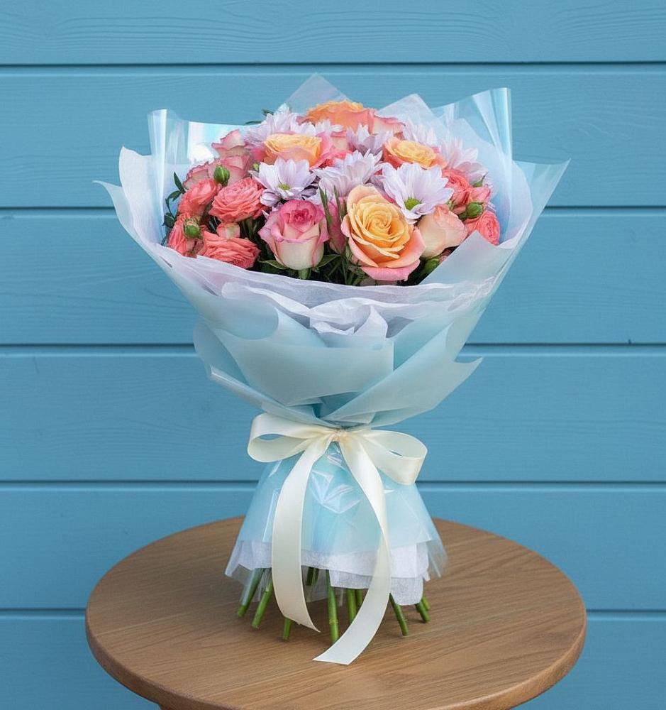 Букет цветов из: Хризантемы и Розы в Козловке