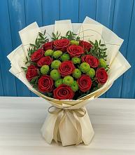 Букет цветов из:  Розы и Хризантемы #REPLACE_PRED# Козловке