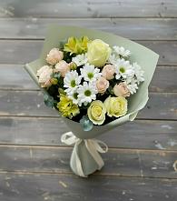 Букет цветов из:  Альстромерии, Розы и Хризантемы в Козловке