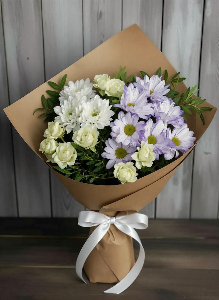 Букет цветов из: Хризантемы и Розы в Козловке